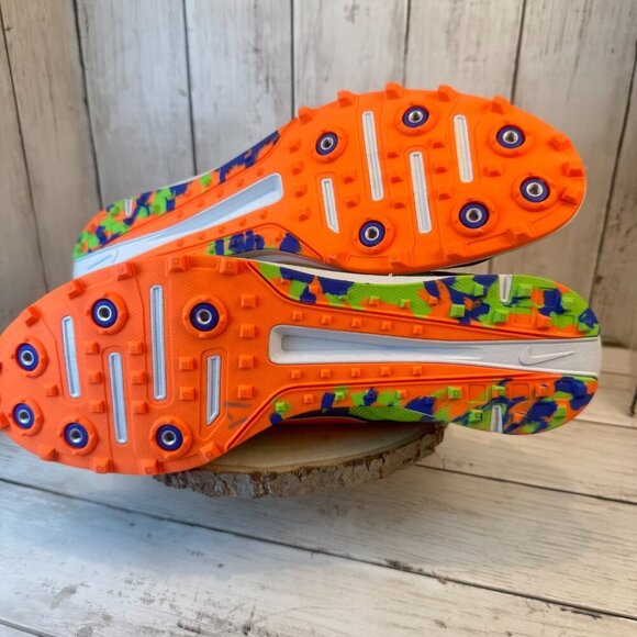 Nike Zoom Waffle XC 9 Green Blue Orange Track Running Spikes Men's Size 13 - Picture 9 of 11